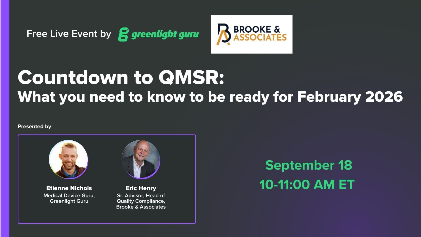Countdown to QMSR